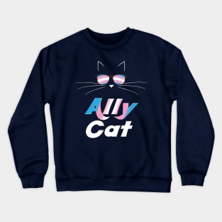 Trans Ally Cat Gay Pride Kitty Trans Pride Crewneck Sweatshirt